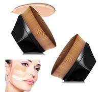 2 piezas Ideal Brocha de Base Facial Profesional, Brocha Kabuki Base Maquillaje con Caja, Base Brocha, Profesional Kabuki Brush, Brocha Maquillaje Fluido (Negro)