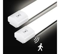 2 piezas LED luz a prueba de humedad con detector de movimiento 120CM, luz de techo tubo LED 36W 4000LM,IP65 luz de sótano,impermeable a prueba de humedad lámpara difusor de luz para taller garaje