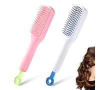 2 Piezas paquet Brosse à cheveux autonettoyante, brosses à cheveux pour femmes, peignes de massage à coussin d'air, peigne télescopique rotatif, démêlez facilement les cheveux et nettoyez,pop brush