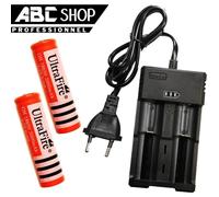 2 PILE ACCU BATTERIE RECHARGEABLE 18650 3.7V 2000mAh Li-ion + CHARGEUR DOUBLE "" CHARGE RAPIDE ""
