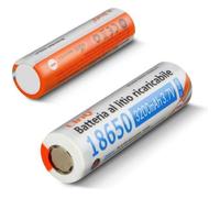 2 Piles 18650 Lithium 3200mAh 3.7V Rechargeable Tête Plate 3200JT LinQ Orange