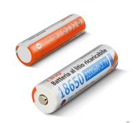 2 Piles 18650 Lithium 3200mAh 3.7V Rechargeable Tête Standard 3200JT LinQ Orange