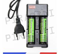 2 PILES ACCUS RECHARGEABLE 18650 3.7V 2800mAh + CHARGEUR CHARGE RAPIDE QULIT-001 Réf:37