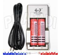 2 PILES ACCUS RECHARGEABLE 18650 3.7V 3000mAh + CHARGEUR CHARGE RAPIDE GD-847A Réf:21
