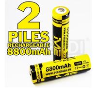 2 PILES ACCUS RECHARGEABLE 18650 3.7V 8800mAh M2 BATTERIE BATTERY - QUALITE PRO #2