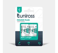 2 Piles Alcalines C / LR14 Uniross Power Plus