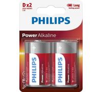 2 Piles Alkalines Philips Power D LR20 1.5V Mono MN1300 2Bl Exp 2030 NEU