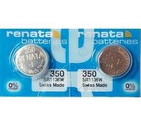 2 Piles bouton 350 oxyde d'argent 1.55 V 105 mAh Renata