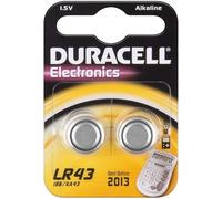 2 PILES LR43 186, 4278, LR1142, RW84, V12GA DURACELL