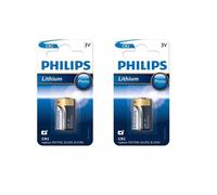2 piles Philips CR2 lithium 3V 800 mAh