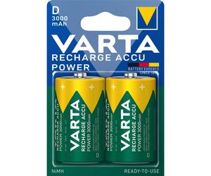 2 Piles Rechargeables D / HR20 3000mAh Varta Accu