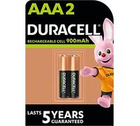 2 piles rechargeables Duracell AAA 900 mAh (1 blister de 2 batteries)2 piles ministilo rechargeables