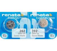 2 piles Renata pour montre - Faites en Suisse - La cellule des piles ne contient pas de mercure - Pile bouton de 1,55 V Renata - Longue durée - Plusieurs modèles disponibles
