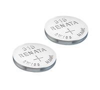 2 piles Renata pour montre - Faites en Suisse - La cellule des piles ne contient pas de mercure - Pile bouton de 1,55 V Renata - Longue durée - Plusieurs modèles disponibles