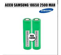 2 piles Samsung INR18650-25R - 18650 Li-Ion LiNiMnCoO2 2500 mAh - 10C (OEM) - découvert