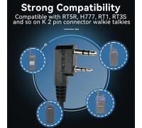 2 Pin G-Shape Radio Earpiece Radio for Walkie Talkie with PTT Mic Compatible with Kenwood RT24 RT27 RT622 Two-Way Radio (2 Pcs)