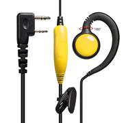 2 Pin Radio Earphone G-Shaped Ear Hook with PTT Mic for Kenwood Protalk TK-3401 TK-3501 TK-3701 UV-5R BF-888S Retevis RT24 Esynic Security Radio 2 Way (Yellow)