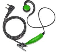 2 Pin Radio Earphone G-Shaped Ear Hook with PTT Mic for Kenwood Protalk TK-3401 TK-3501 TK-3701 UV-5R BF-888S Retevis RT24 Esynic Security Radio 2 Way (Green)