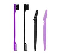 2 Pinceaux À Sourcils Et 2 Rasoirs À Sourcils, Outils De Mise En Forme Des Sourcils, Pinceaux À Sourcils Portables, Outils De Pinceaux De Maquillage, Accessoires De Beauté