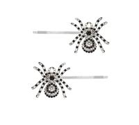 2 Pinces À Cheveux Araignées Strass Argent Noir Gris