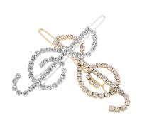 2 Pinces à Cheveux Note Musicale en Alliage Vintage pour Femmes | Usage Polyvalent, Peut Servir de Broche ou Pince à Cravate, Maintien Sécurisé, Lot de Deux