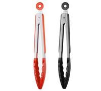 2 Pinces de cuisine en acier inoxydable épais, pince alimentaire barbecue avec embouts silicone sans BPA, multi-usages cuisson et grill (9 pouces)