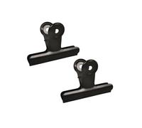 2 pinces double clip en métal noir 9 x 7 x 4 cm