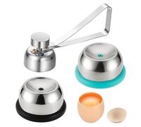 2 Pique Oeufs avec Verrou de Sécurité 1 Coupe Oeuf, Perce Oeufs Prévient la Fissuration, Ouvre Oeuf à la Coque Ouvre Proprement, Acier Inoxydable Plastique, Lavable au Lave vaisselle