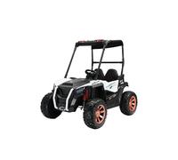 2 places 12V Enfants Voiture tout terrain UTV LED Light App Control Buggy Blanc