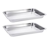 2 plaques de cuisson en acier inoxydable de 20x14x1 pouces, feuilles four empilables robustes pour la cuisson, les grillades et le barbecue, qualité restaurant