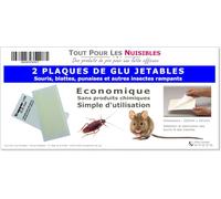 2 Plaques de glu Souris, blattes, cafards, punaises et Autres Insectes rampants