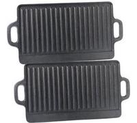 2 plaques-grils de cuisson en fonte - 38 x 23 cm [Rosenstein & Söhne]