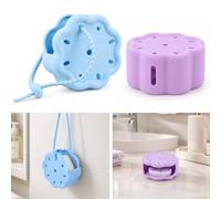 2 Plateaux de diffuseur de Douche en Silicone avec Sangle, Support pour diffuseur Organisateur de Bombes de Bain conteneurs diffuseurs d'aromathérapie Accessoires de Salle de Bain (Bleu Violet)