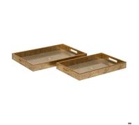 2 plateaux Elya rectangulaire 30x45cm doré - Atmosphera Créateur d'intérieur