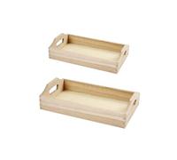 2 plateaux en bois à décorer 30 x 17 x 5 cm