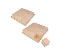 2 plateaux et 32 cubes en bois - 26,5 x 26,5 x 6,5 cm