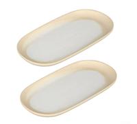 2 Plateaux pour service Mélamine 30cm Finition pour bicolore(White) | Mélamine incassable, finition antidérapante, design rustique pour bicolore, pour idéal apéritif fromage, lavable facilement