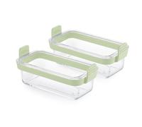 Lékué – Moule en verre rectangulaire pour air fryer, transparent – Lot de 2