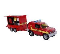 2-Play Pompiers allemands avec remorque coulée sous pression 25 cm rouge Rouge G