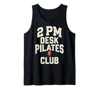 2 PM Desk Pilates Club Slump Work Humor Office Débardeur
