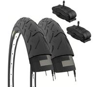 ECOVELO 2 COPERTONI 16 X 1.95 CAMERE VALVOLA America 2 PNEUS (50-305) + Chambres DE Valve AMERICAINES Enfants Unisexes, Noir