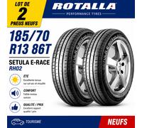 2 Pneus 185/70 R13 86T ROTALLA SETULA E-RACE RH02 Été Neufs