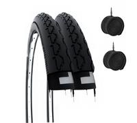 2 pneus 24 x 1 3/8 (37 - 540) + Chambres à air pneumatiques Noires couvertures de Voiture/Chaise roulante 24"