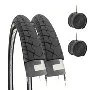 2 Pneus 24 X 1.75 Slick Mtb + Chambres À Air 24" Grazielle Ville Vélo