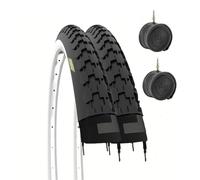 Ecovelò Pneus et chambres à air 26 x 1 1/2 (40-584) pour vélo ballon vintage - Lot de 2