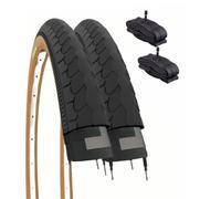 2 pneus 26 x 1 3/8 (37-590) + Chambres Valve AMEIRCA pneus Noir pour vélo City Bike Route Adulte Vintage