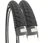 Ecovelò Pneus 26 x 1,75 (47-559) Slick Noirs pour vélo de Ville 2 Adulte Unisexe, Taille Unique