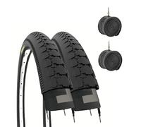 2 pneus 26 x 2 x 1 3/4 (54-571) + chambres à air pneumatiques pour chariot fourgon moto