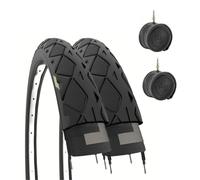 2 PNEUS 26X1.50 + CHAMBRES À AIR 40-559 NOIRS POUR VÉLO DE MONTAGNE HYBRIDE
