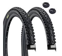2 pneus 29 x 2,25 (57 - 622) + Chambres à air pneumatiques VTT 29 Pouces pour VTT avec Protection Anti-crevaison - Idéal pour chemins Hors Route